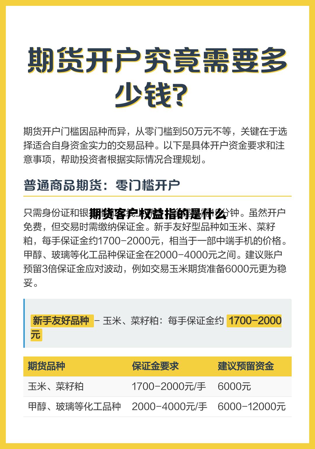 期货客户权益指的是什么 期货客户权益指的是什么意思